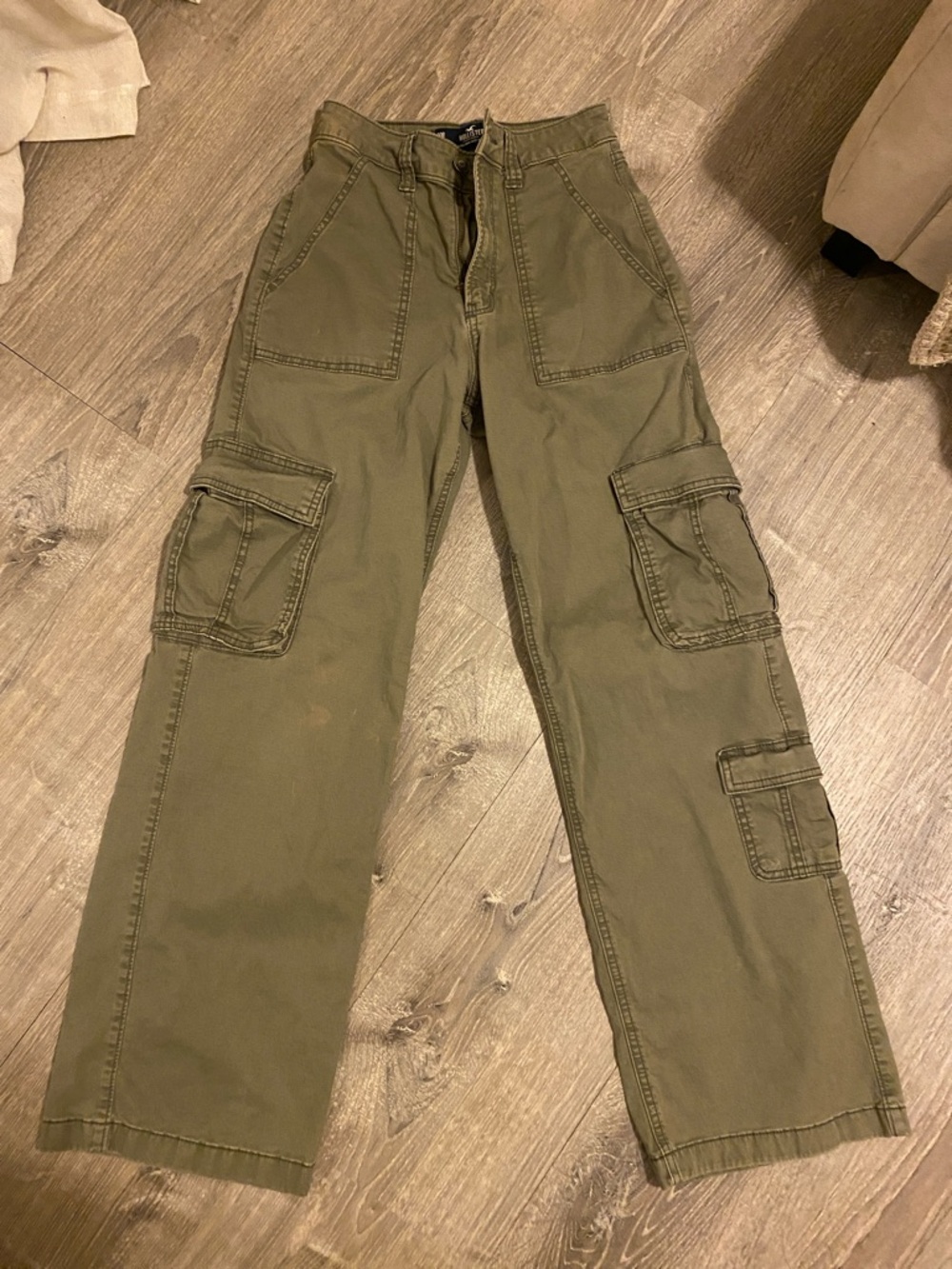 Hollister Olive Green Cargo Pants with Utility Pockets